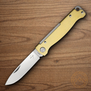 Boker Plus Atlas Folding Knife 2.88" 12C27 Sandvik Steel Blade Brass Handle