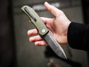 Boker Plus Tac-Master Folding Knife 4" Nitro V Steel Blade Green Micarta Handle
