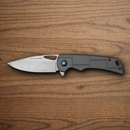 Boker Plus P-51 Folding Knife 3.25" Damascus Steel Blade Gray Titanium Handle