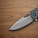 Boker Plus P-51 Folding Knife 3.25" Damascus Steel Blade Gray Titanium Handle