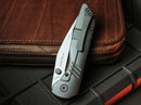 Boker Plus Max Folding Knife 3.25" CPM S35VN Steel Blade Gray Titanium Handle