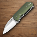 Boker Plus Lefti Folding Knife 2.25" 12C27 Sandvik Steel Blade Green Aluminum Handle