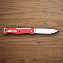 Boker Plus Atlas Folding Knife 2.88" 12C27 Sandvik Steel Blade Red Stainless Handle