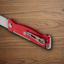 Boker Plus Atlas Folding Knife 2.88" 12C27 Sandvik Steel Blade Red Stainless Handle