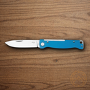 Boker Plus Atlas Folding Knife 2.88" 12C27 Sandvik Steel Blade Blue Stainless Handle