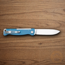 Boker Plus Atlas Folding Knife 2.88" 12C27 Sandvik Steel Blade Blue Stainless Handle
