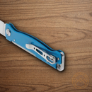 Boker Plus Atlas Folding Knife 2.88" 12C27 Sandvik Steel Blade Blue Stainless Handle