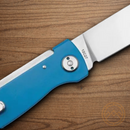 Boker Plus Atlas Folding Knife 2.88" 12C27 Sandvik Steel Blade Blue Stainless Handle