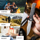 Boker Plus Big Atlas Folding Knife 3.5" 12C27 Sandvik Steel Blade Black Stainless Handle