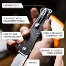 Boker Plus Big Atlas Folding Knife 3.5" 12C27 Sandvik Steel Blade Black Stainless Handle