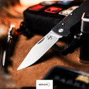 Boker Plus Big Atlas Folding Knife 3.5" 12C27 Sandvik Steel Blade Black Stainless Handle