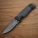 Boker Plus Outdoorsman Fixed Knife 3.75" 12C27 Sandvik Steel Blade Black TPR Handle