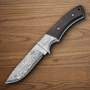 Boker Plus M-One Fixed Knife 3.5" Damascus Steel Blade Ebony Wood Handle