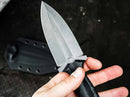 Boker Plus W1 Fixed Knife 3.75" VG-10 Steel Blade Black G10 Handle.