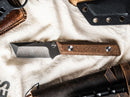 Boker Plus Thicker Clipper Fixed Knife 2.13" D2 Tool Steel Blade Brown Micarta Handle