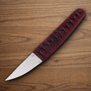 Boker Plus Kissaki Fixed Knife 2.38" 440C Steel Blade Wine Red Cord Wrapped Faux Rayskin Handle