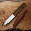 BPS Knives Camping Fixed Knife 4.25" Scandi Grind 5Cr14MoV Steel Full Tang Blade Walnut Handle