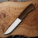 BPS Knives Camping Fixed Knife 5.25" Scandi Grind 5Cr14MoV Steel Blade Walnut Handle