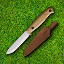 BPS Knives Compact Camping Fixed Knife 3.75" 1066 Steel Full Blade Walnut Handle