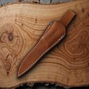 BPS Knives Camping Fixed Knife 4" Scandi Grind 1066 Carbon Steel Full Tang Blade Walnut Handle