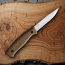 BPS Knives Camping Fixed Knife 4" Scandi Grind 1066 Carbon Steel Full Tang Blade Walnut Handle