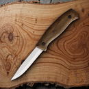 BPS Knives Camping Fixed Knife 4" Scandi Grind 1066 Carbon Steel Full Tang Blade Walnut Handle