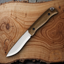 BPS Knives Bushcraft Fixed Knife 4.25" Scandi Grind 1066 Carbon Steel Full Tang Blade Walnut Handle