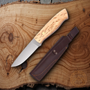 Brisa Trapper 95 Knife 3.75" Elmax Steel Full Tang Blade Curly Birch Handle