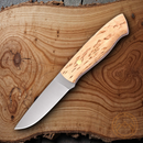 Brisa Trapper 95 Knife 3.75" Elmax Steel Full Tang Blade Curly Birch Handle