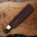 Brisa Trapper 95 Knife 3.75" Elmax Steel Scandi Grind Blade Curly Birch Handle