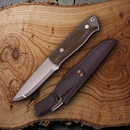 Brisa Trapper 95 Knife 3.75" Elmax Steel Scandi Grind Blade Green Micarta Handle
