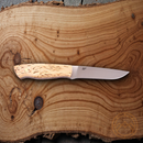 Brisa Trapper 115 Knife 4.5" Elmax Steel Flat Grind Blade Curly Birch Handle