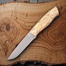 Brisa Trapper 115 Knife 4.5" Elmax Steel Flat Grind Blade Curly Birch Handle