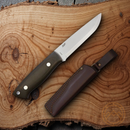 Brisa Trapper 115 Knife 4.75" Elmax Steel Full Tang Blade Green Micarta Handle