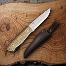 Brisa Trapper 95 Knife 3.75" 01 Tool Steel Full Tang Blade Curly Birch Handle