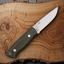 Brisa Trapper 95 Fixed Knife 3.75" N690Co Steel Full Blade Green Canvas Handles
