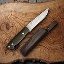 Brisa Trapper 115 Knife 4.5" Elmax Steel Full Tang Blade Green Micarta Handle