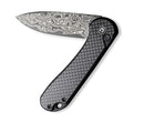 Civivi Elementum II Button Lock Folding Knife 3" Damascus Steel Drop Point Blade Carbon Fiber Overlay On Black G10 Handle 18062PBDS1 -Civivi - Survivor Hand Precision Knives & Outdoor Gear Store