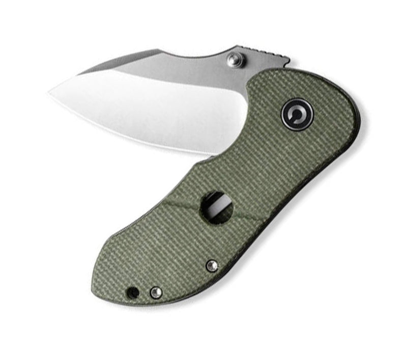 Civivi Gordo Linerlock Folding Knife 2.5" D2 Steel Drop Point Blade Green Canvas Micarta Handle 22018C2 -Civivi - Survivor Hand Precision Knives & Outdoor Gear Store