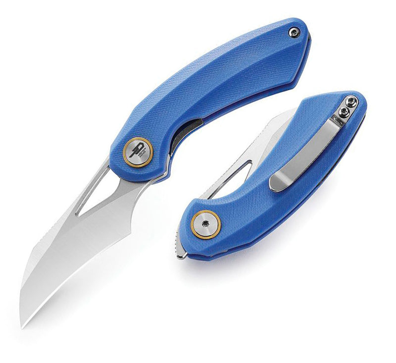 Bestech Knives Bihai Linerlock Folding Knife 2.13" 14C28N Steel Hawkbill Blade Blue G10 Handle G53D1 -Bestech Knives - Survivor Hand Precision Knives & Outdoor Gear Store