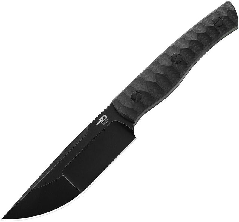 Bestech Knives Heidi Blacksmith 2 Fixed Knife 4" S35VN Steel Full Tang Blade Black Sculpted Carbon Fiber Handle F04B -Bestech Knives - Survivor Hand Precision Knives & Outdoor Gear Store
