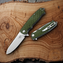 Bestech Knives Grampus Linerlock  Folding Knife 3.5" D2 tool Steel Drop Point Blade OD Green G10 Handle