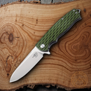 Bestech Knives Grampus Linerlock  Folding Knife 3.5" D2 tool Steel Drop Point Blade OD Green G10 Handle