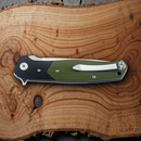 Bestech Knives Swordfish Liner Folding Knife 4" D2 Blade Black/Green G10 Handle