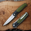 Bestech Knives Swordfish Liner Folding Knife 4" D2 Blade Black/Green G10 Handle