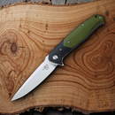Bestech Knives Swordfish Liner Folding Knife 4" D2 Blade Black/Green G10 Handle