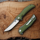 Bestech Knives Scimitar Liner Folding Knife 3.75" D2 Tool Steel Blade Green G10 Handle