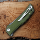 Bestech Knives Scimitar Liner Folding Knife 3.75" D2 Tool Steel Blade Green G10 Handle