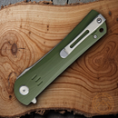 Bestech Kendo Linerlock Folding Knife 3.75" D2 Tool Steel Tanto Blade Green G10 Handle