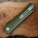 Bestech Knives Kendo Liner Folding Knife 3.75" D2 Tool Steel Tanto Blade Green G10 Handle
